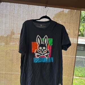 Psycho Bunny by Robert Godley Shirt with Colorful Bunny Skull Graphic, Men's M